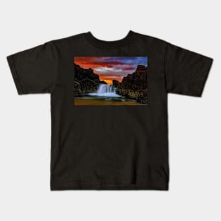 Sunrise beach waterfall Kids T-Shirt
